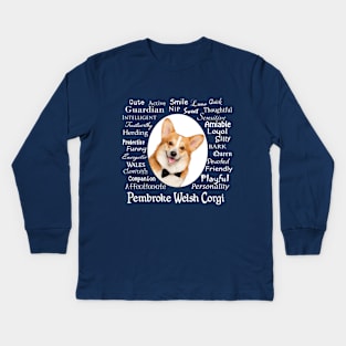 Corgi Traits Kids Long Sleeve T-Shirt